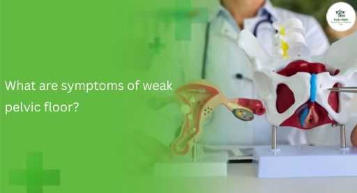 What are symptoms of weak pelvic floor
